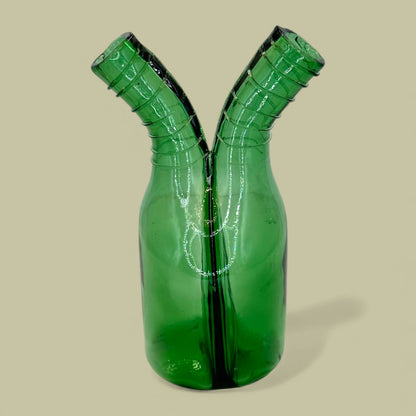 Green Glass Modern Abstract Flower Vase