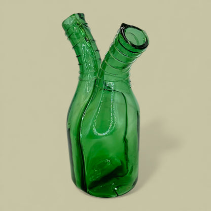 Green Glass Modern Abstract Flower Vase