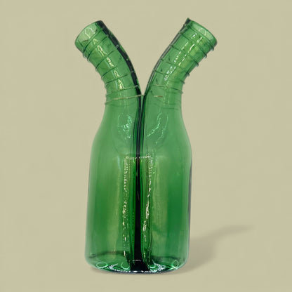 Green Glass Modern Abstract Flower Vase