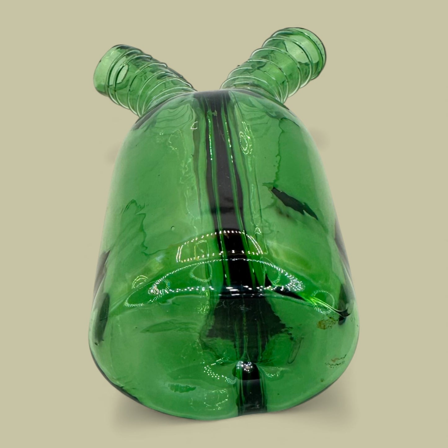 Green Glass Modern Abstract Flower Vase