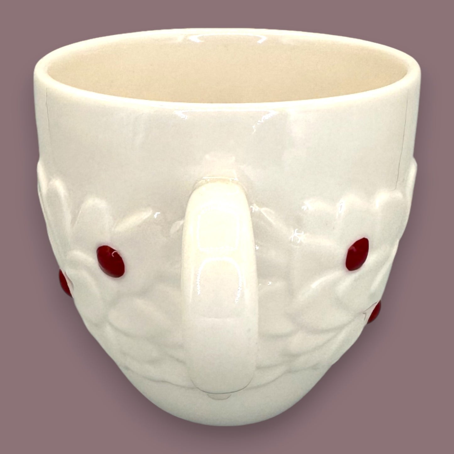 Starbucks Holly Berries Ceramic Mug 2004 – Embossed Floral Seasonal Replacement Mug