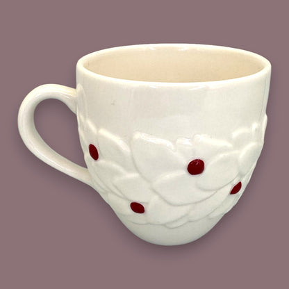 Starbucks Holly Berries Ceramic Mug 2004 – Embossed Floral Seasonal Replacement Mug