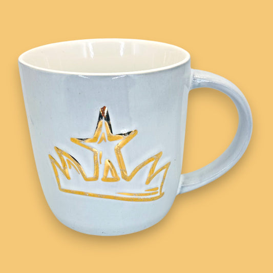 Starbucks Gold Crown Embossed Ceramic Collectible 14oz Replacement Mug