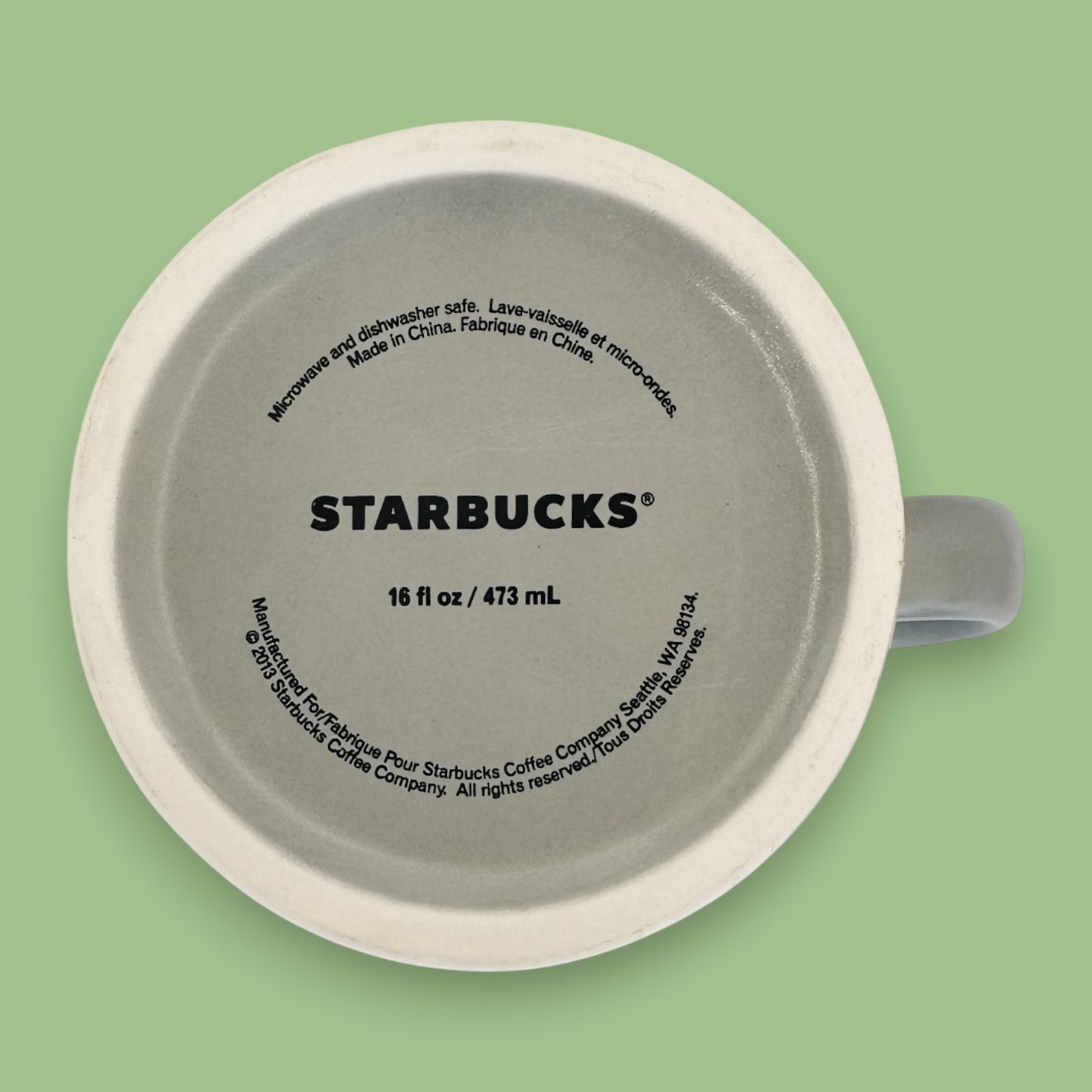 Starbucks Slate Gray 2013 Coffee Cup 16oz Modern Ceramic Replacement Mug Vintage
