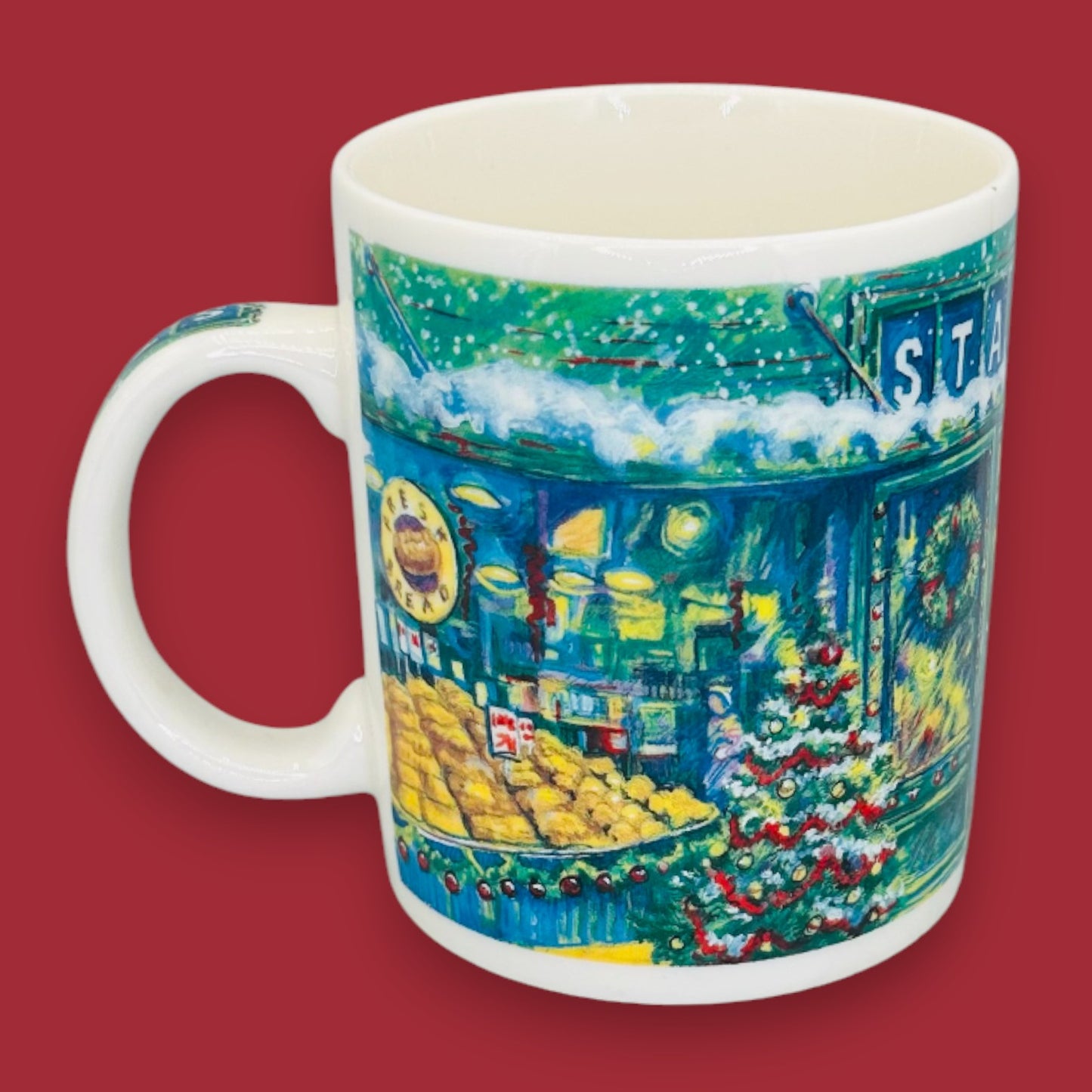 Starbucks Holiday Pike Place Market Scene Ceramic Collector Mug Replacement Mug