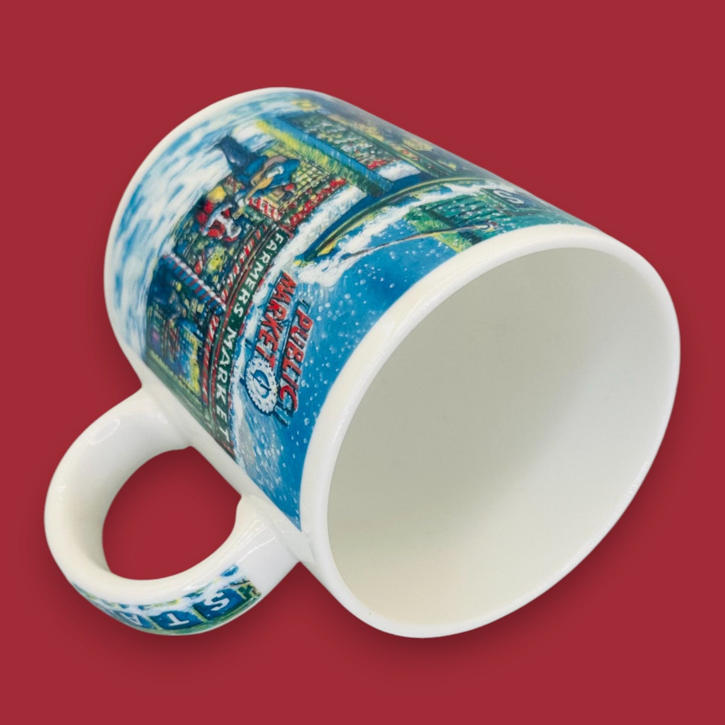 Starbucks Holiday Pike Place Market Scene Ceramic Collector Mug Replacement Mug