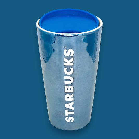 Starbucks Blue Metallic Winter Travel Mug Tumbler 12oz Replacement Mug