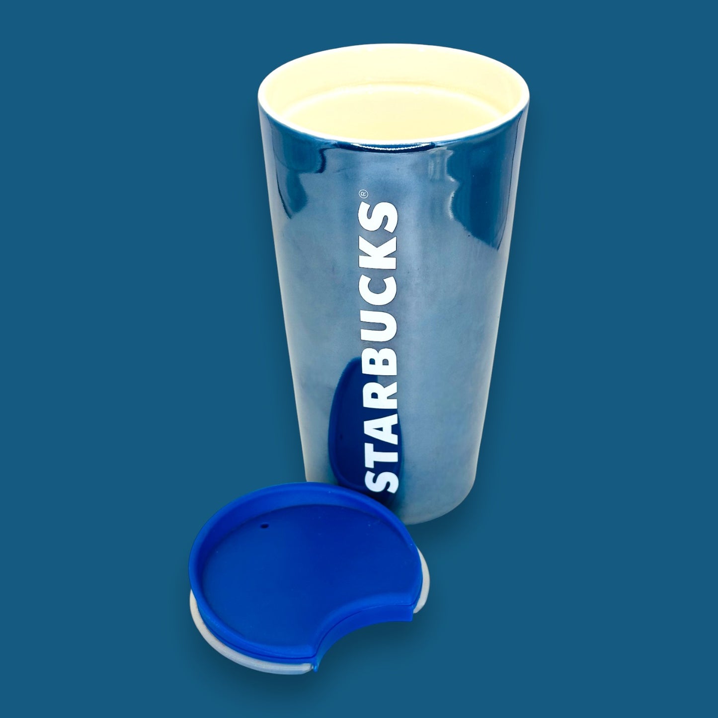 Starbucks Blue Metallic Winter Travel Mug Tumbler 12oz Replacement Mug