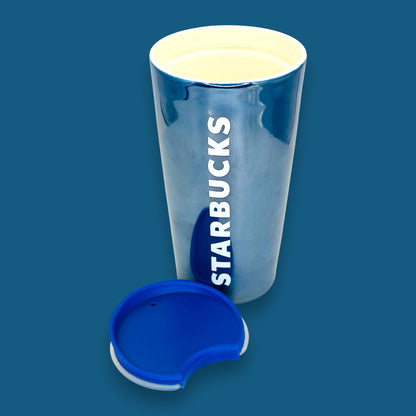 Starbucks Blue Metallic Winter Travel Mug Tumbler 12oz Replacement Mug