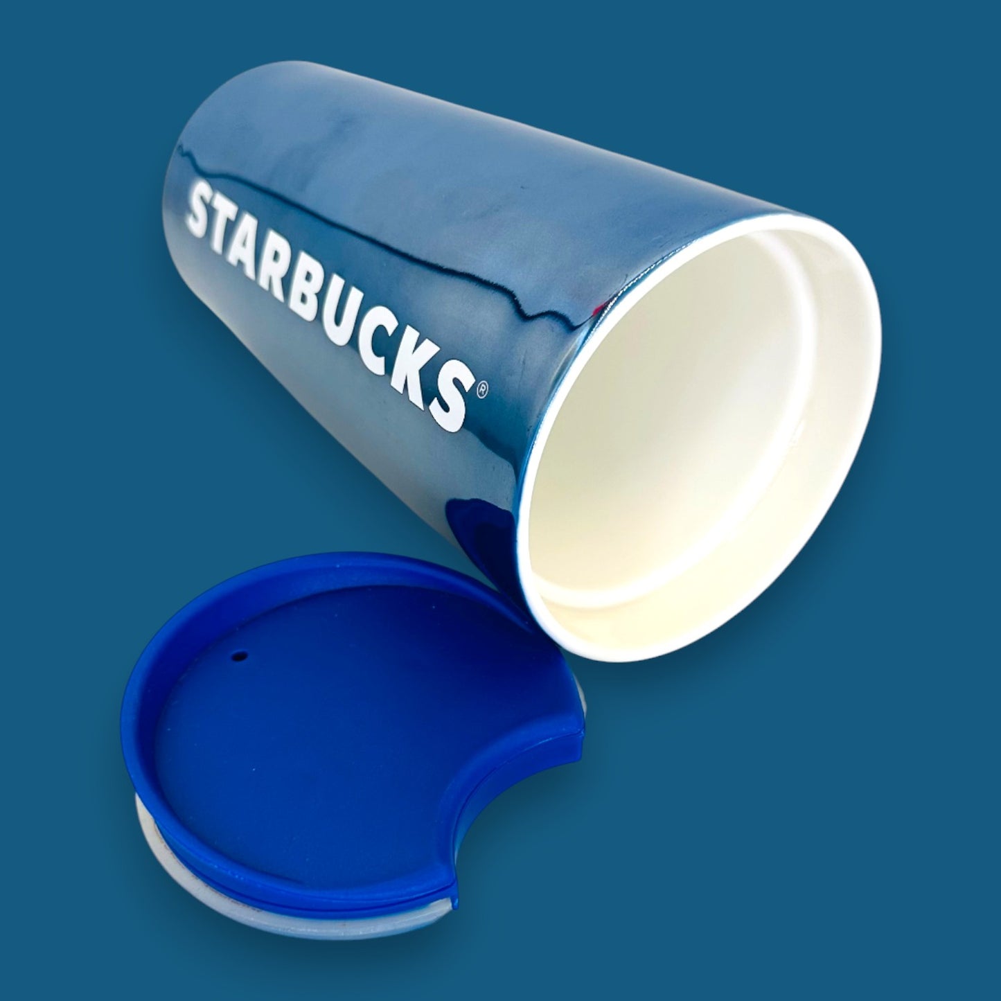 Starbucks Blue Metallic Winter Travel Mug Tumbler 12oz Replacement Mug