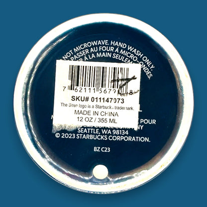 Starbucks Blue Metallic Winter Travel Mug Tumbler 12oz Replacement Mug