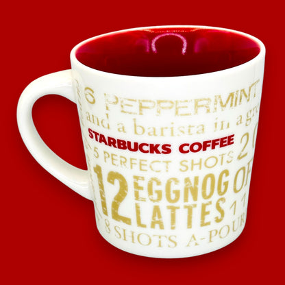 Starbucks Holiday Lyrics Mug 2008 – Seasonal Ceramic Replacement Mug Vintage