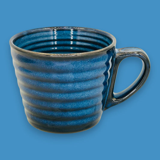 Starbucks Blue Ribbed Ceramic Coffee Mug Replacement Mug - Vintage