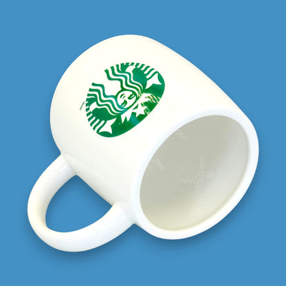 Starbucks Sloped Edge Ceramic Mug Replacement Mug with Green Siren Logo