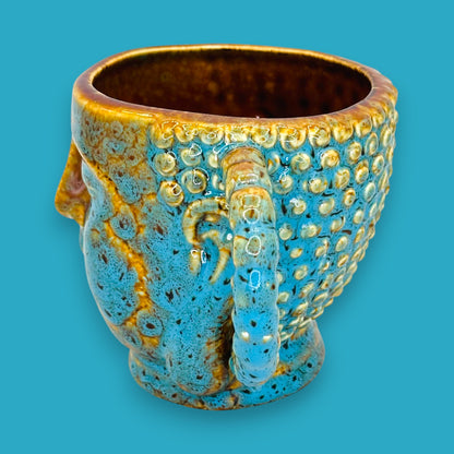 Handcrafted Blue Buddha Face Ceramic Coffee Mug Replacement Mug