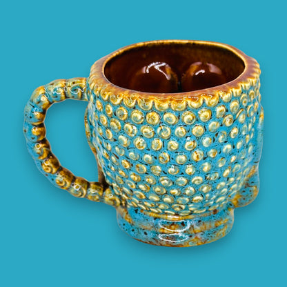 Handcrafted Blue Buddha Face Ceramic Coffee Mug Replacement Mug