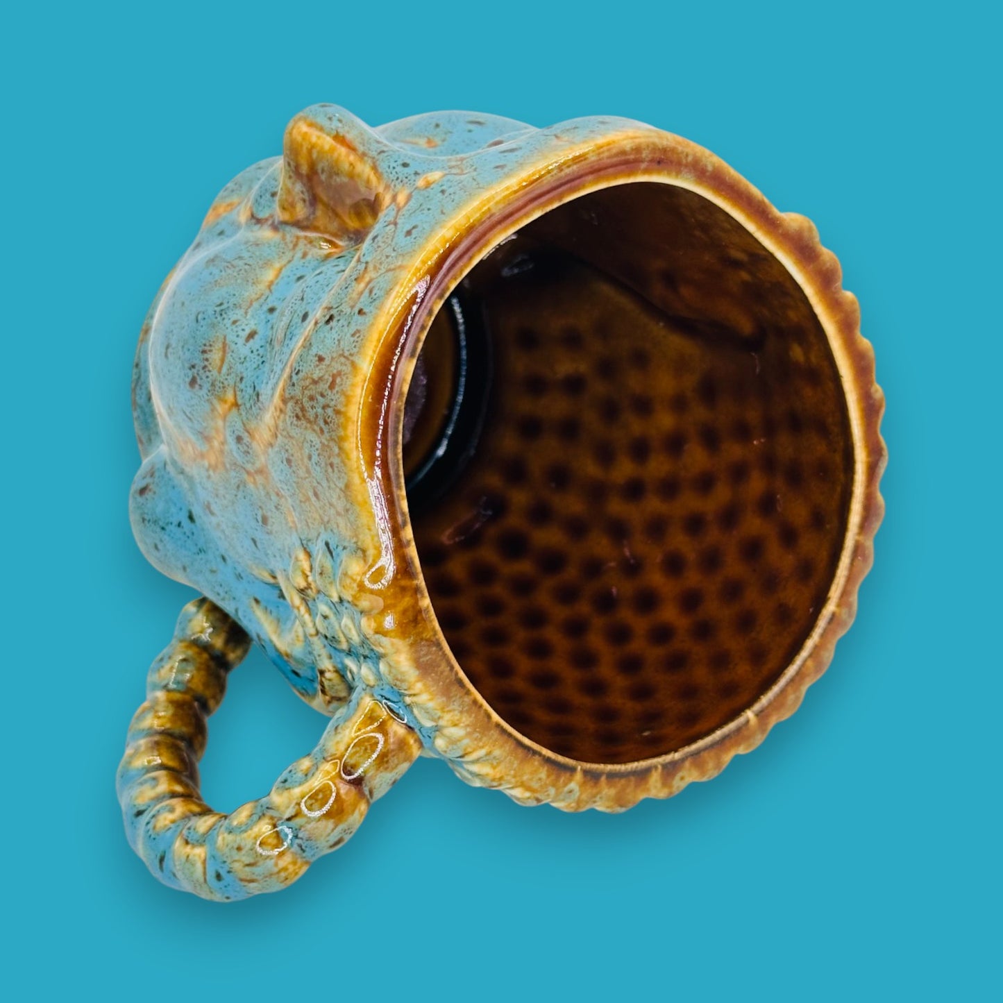 Handcrafted Blue Buddha Face Ceramic Coffee Mug Replacement Mug