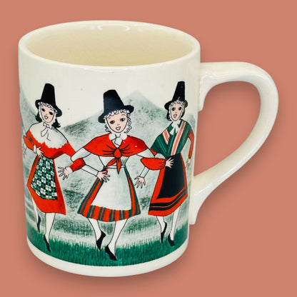 Vintage Folk Dancer Ceramic Mug Replacement Mug