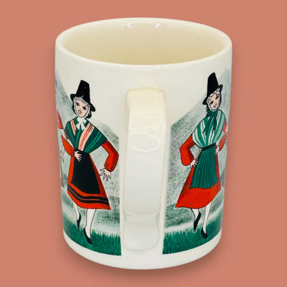 Vintage Folk Dancer Ceramic Mug Replacement Mug