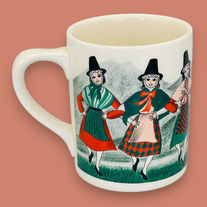 Vintage Folk Dancer Ceramic Mug Replacement Mug