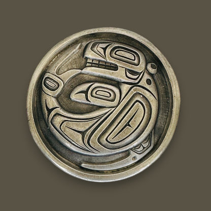 Vintage Pewter Haida Killer Whale Belt Buckle