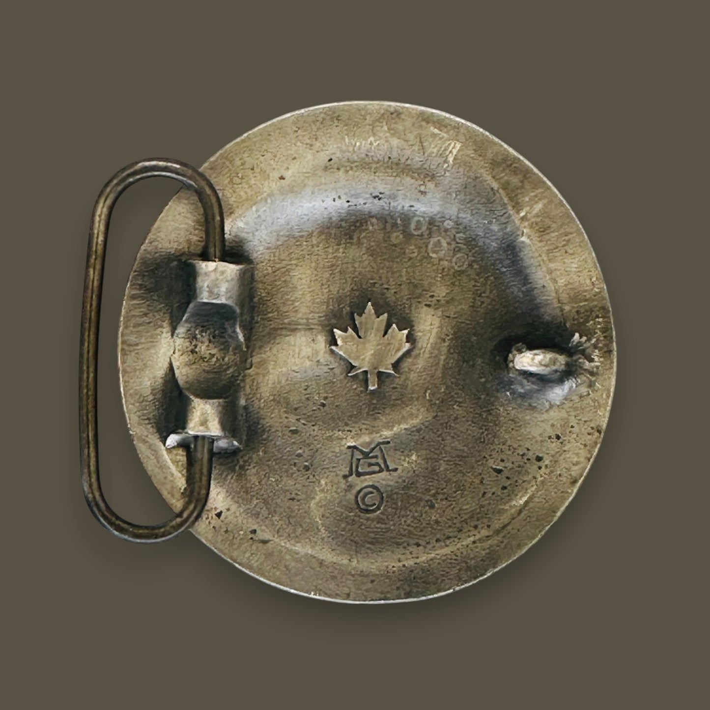 Vintage Pewter Haida Killer Whale Belt Buckle