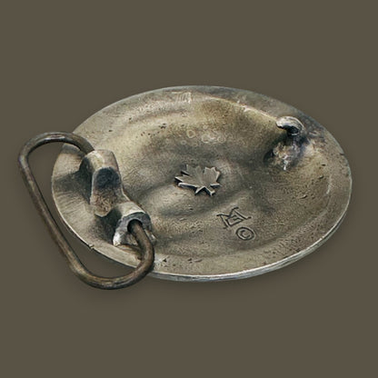 Vintage Pewter Haida Killer Whale Belt Buckle