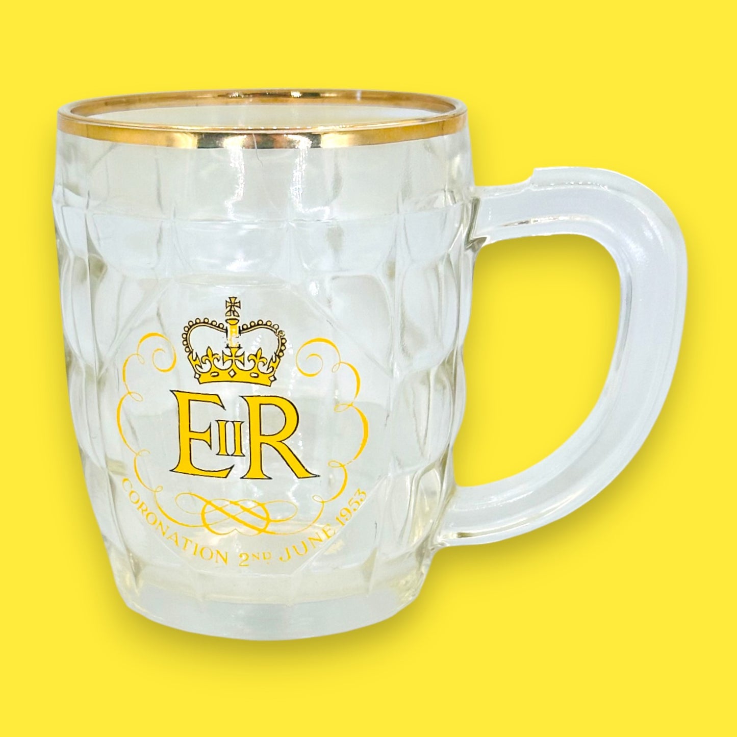 Queen Elizabeth II Coronation Glass Mug - Vintage Royal