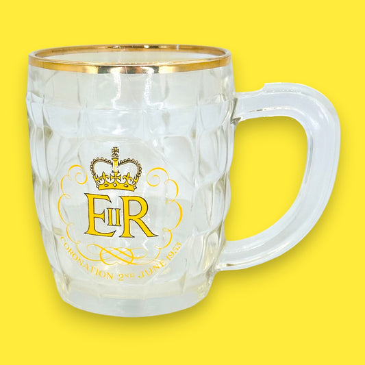 Queen Elizabeth II Coronation Glass Mug - Vintage Royal