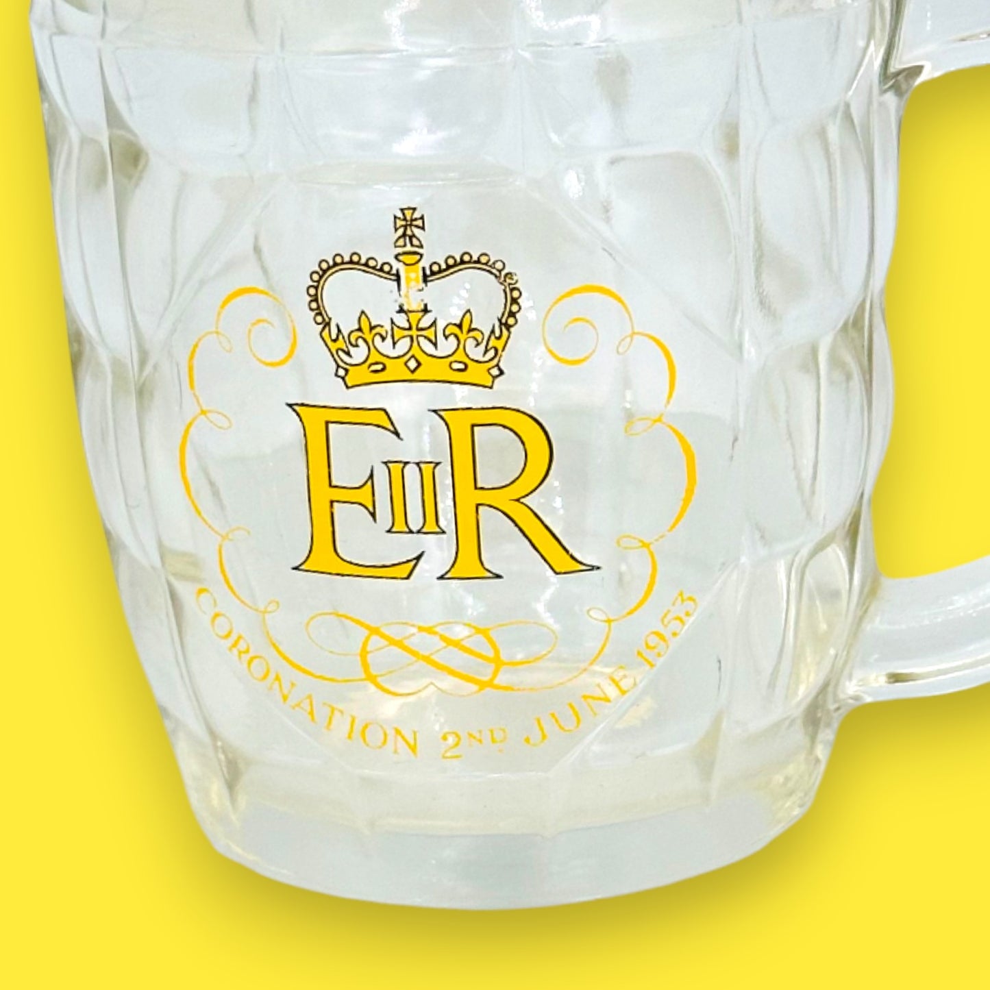 Queen Elizabeth II Coronation Glass Mug - Vintage Royal