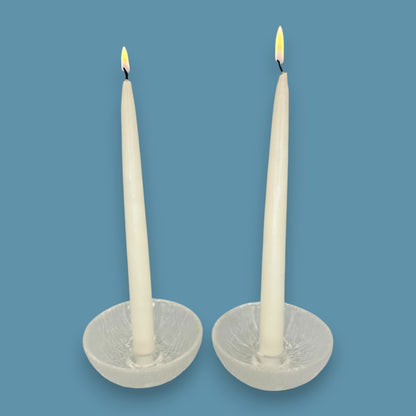 Hadeland Furu Pressed Glass Candle Holders Pair by Severin Brorby