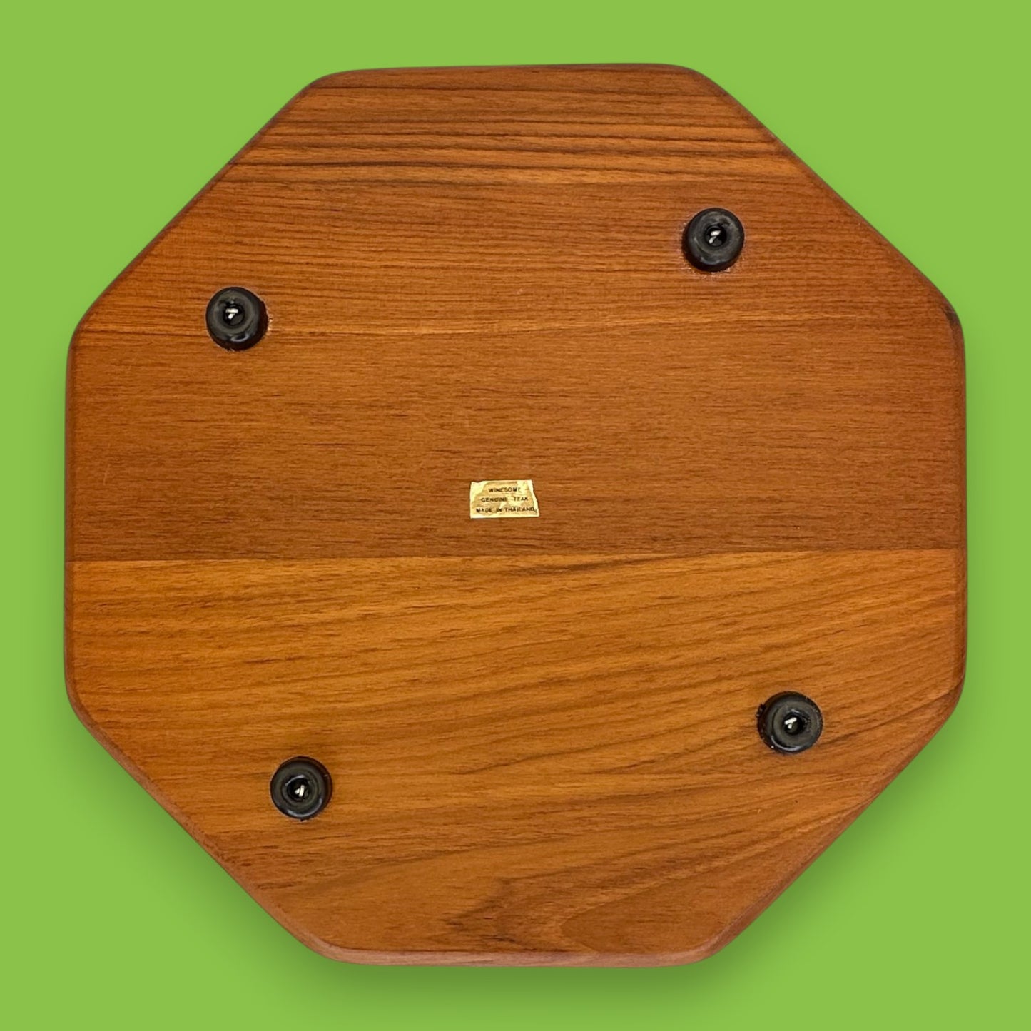 Vintage Genuine Teak Wood Octagonal Serving Plate 12 Inch