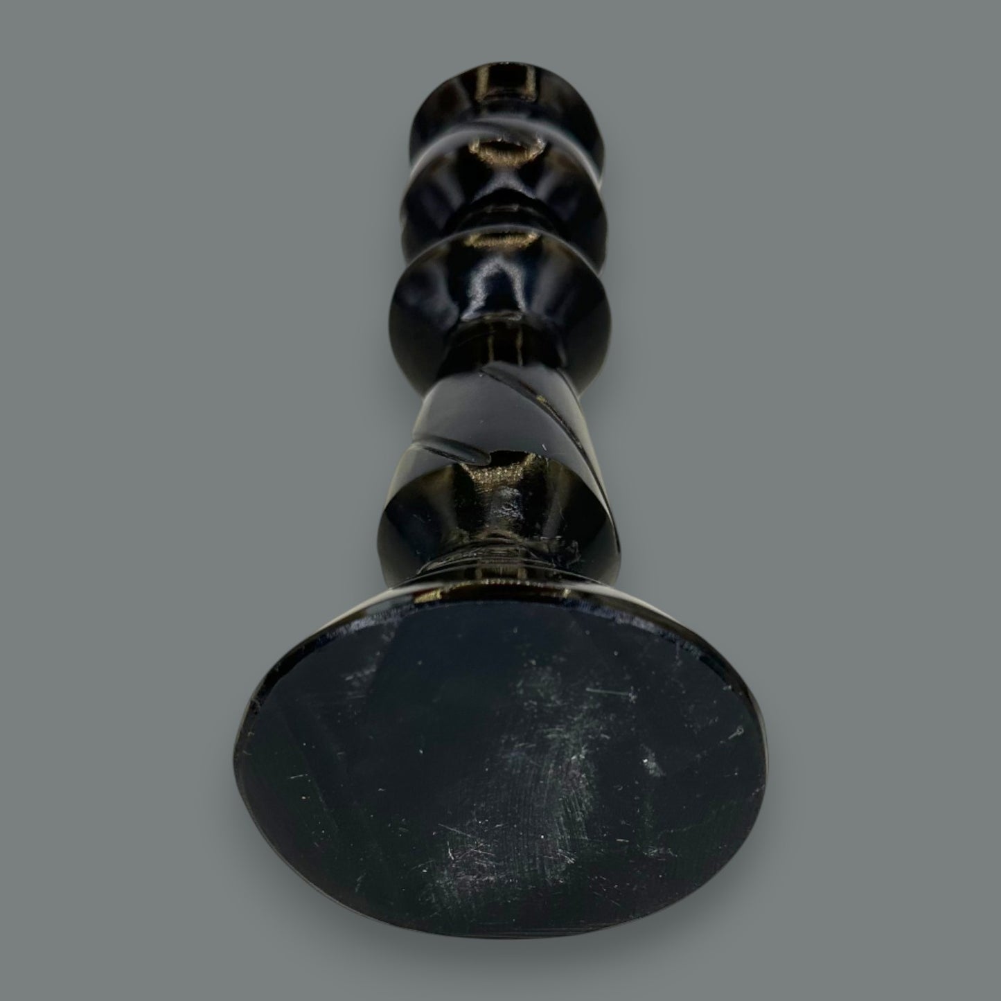 Hand-Carved Black Onyx Stone Taper Candle Holder 10.5 Inch