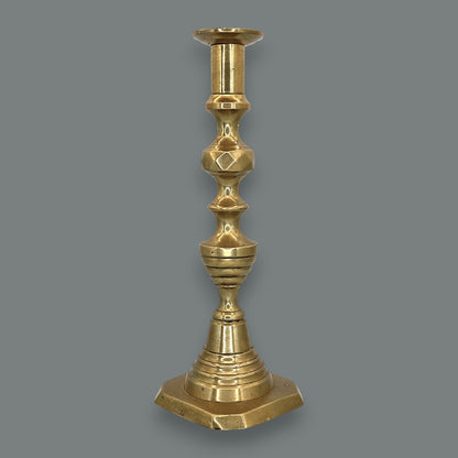 Vintage Solid Brass Beehive Candlestick Holder Made in England
