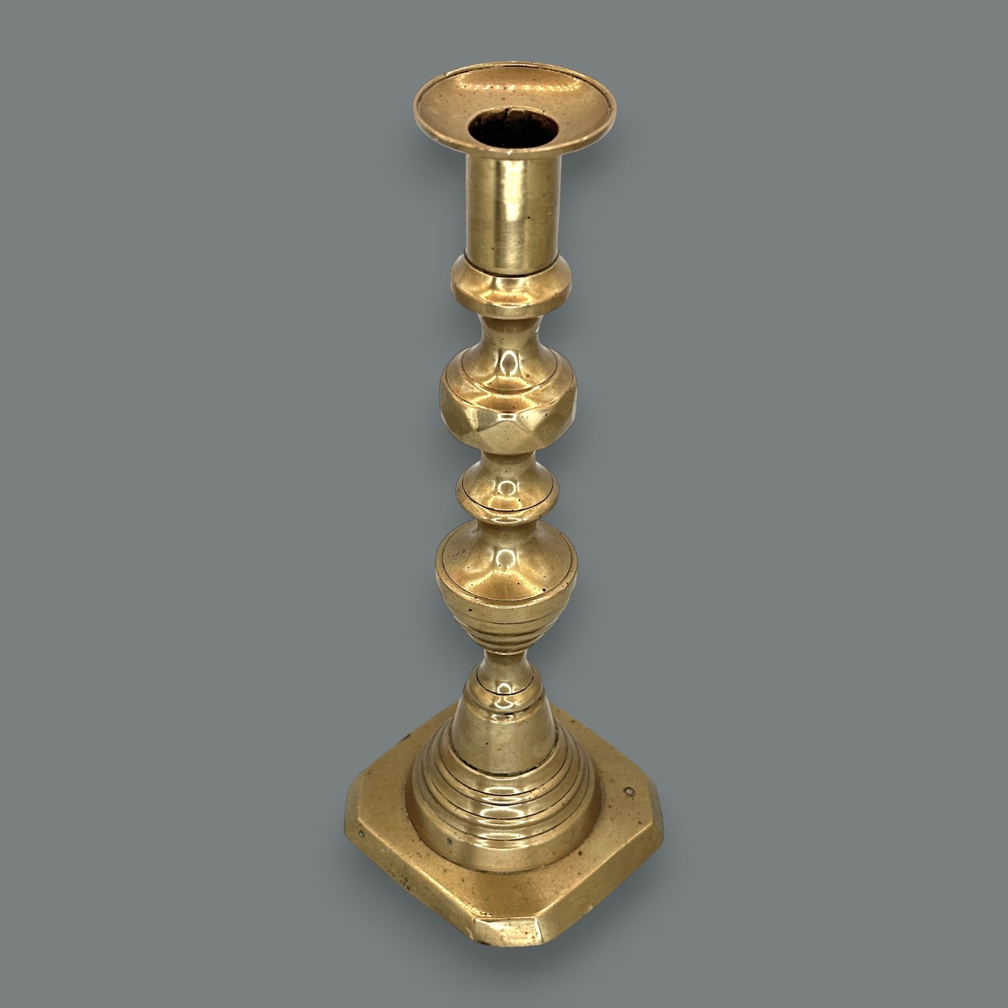 Vintage Solid Brass Beehive Candlestick Holder Made in England