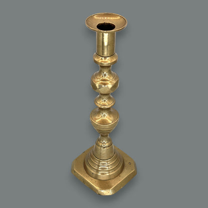 Vintage Solid Brass Beehive Candlestick Holder Made in England
