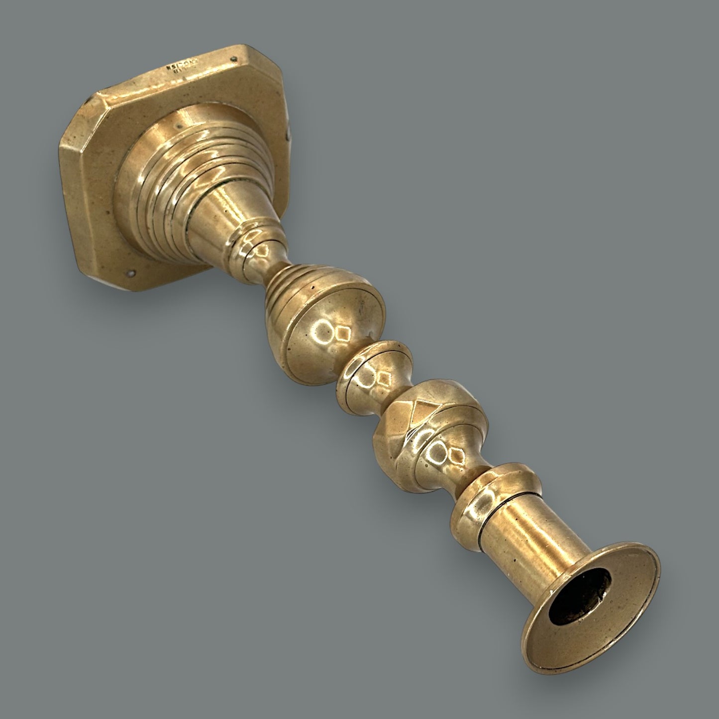 Vintage Solid Brass Beehive Candlestick Holder Made in England