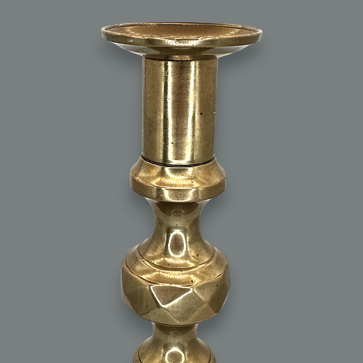 Vintage Solid Brass Beehive Candlestick Holder Made in England