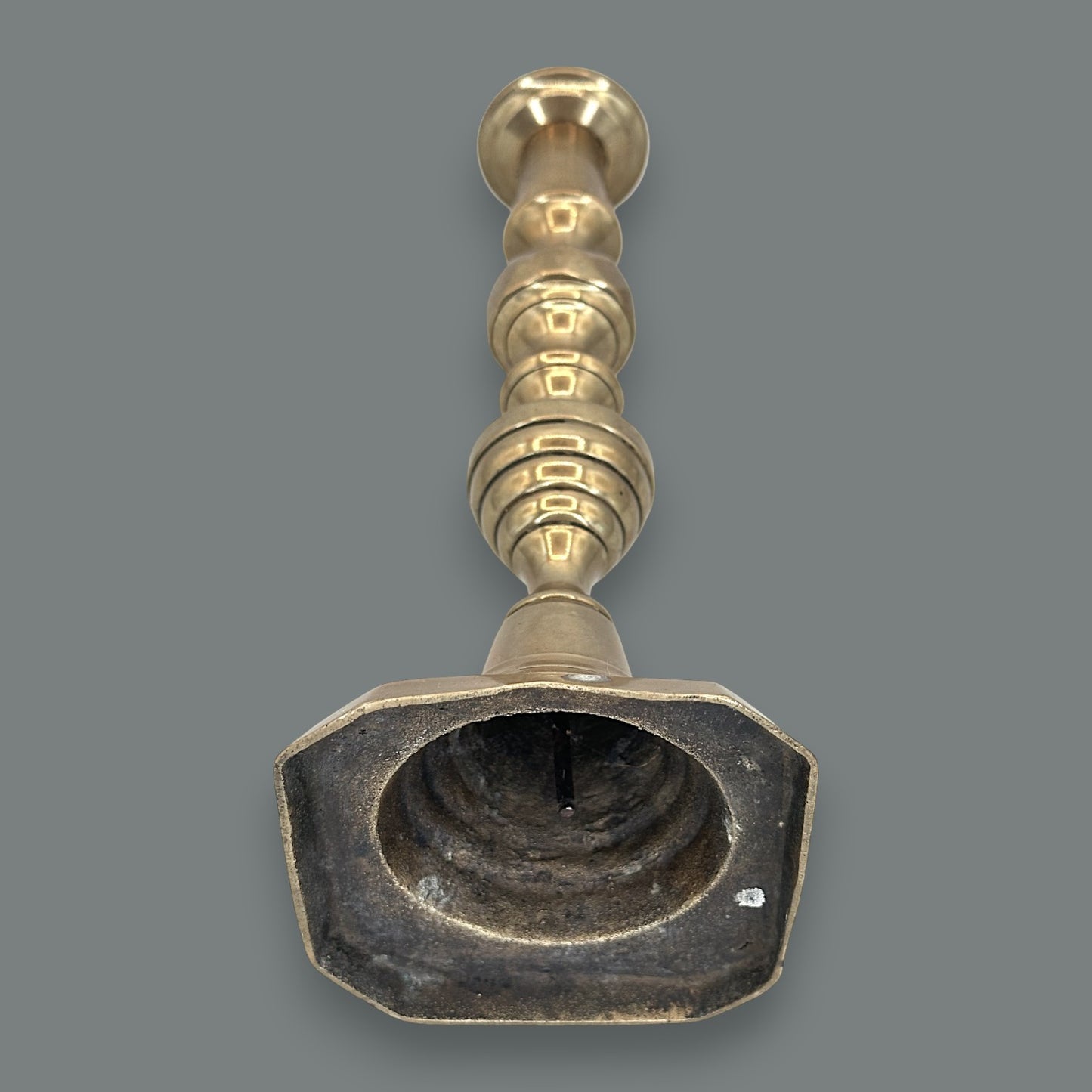 Vintage Solid Brass Beehive Candlestick Holder Made in England