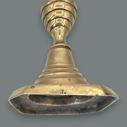 Vintage Solid Brass Beehive Candlestick Holder Made in England