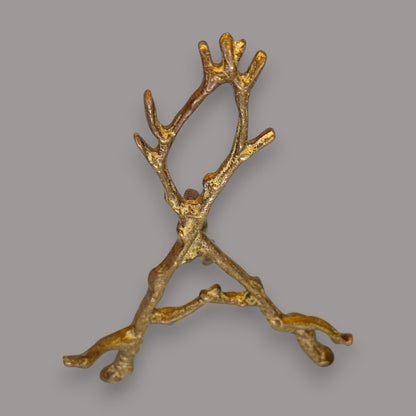 Vintage Brass Branch Tabletop Picture Holder