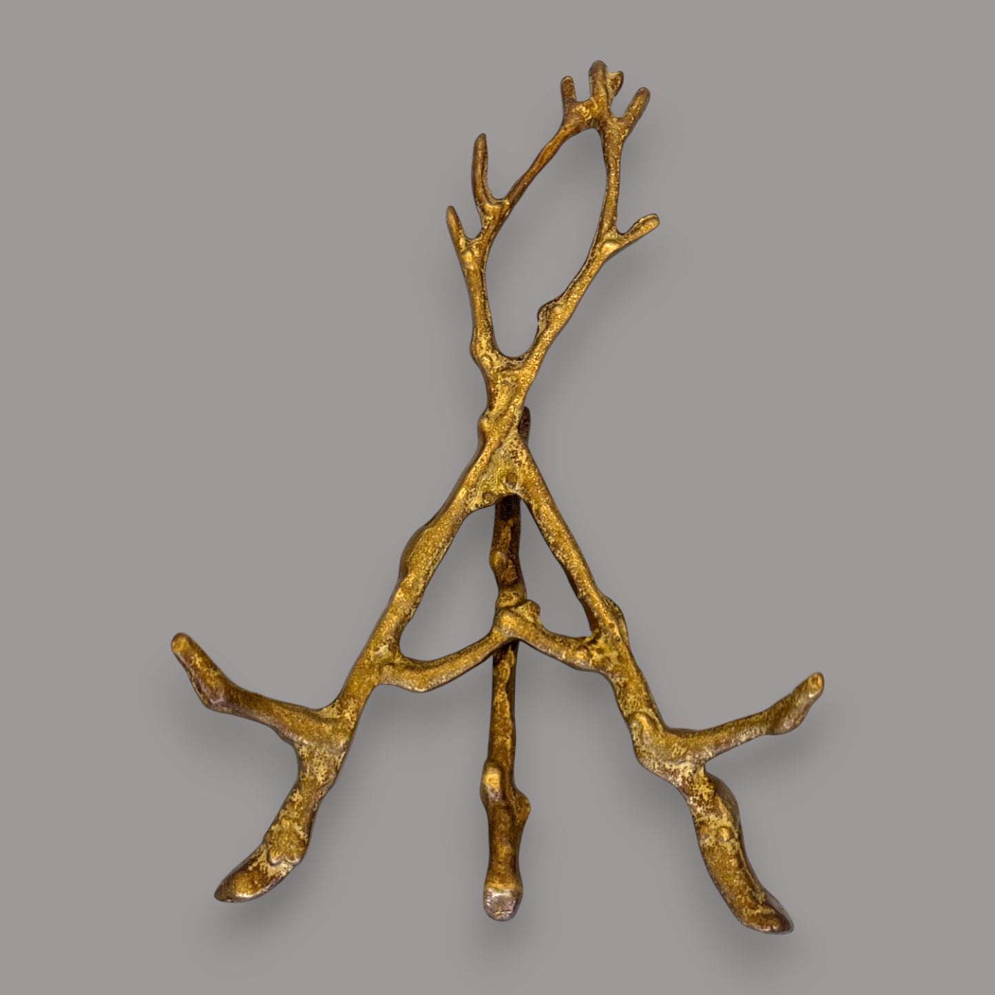 Vintage Brass Branch Tabletop Picture Holder