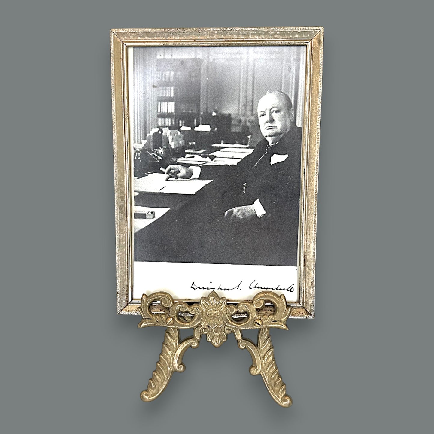 Vintage Brass Ornate Tabletop Picture Holder