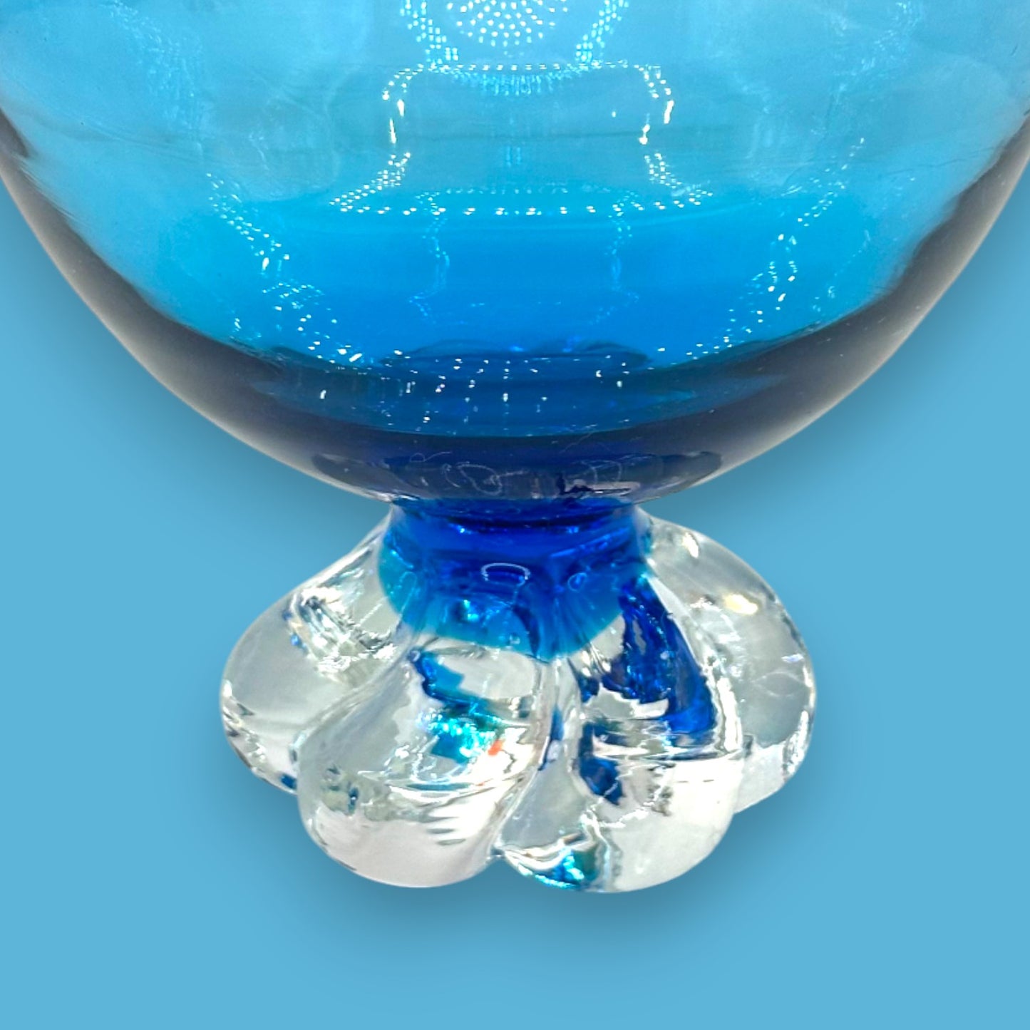 Cobalt Blue Art Glass Dessert Bowl - Aseda C20 - By Bo Borgstrom - 1960's MCM