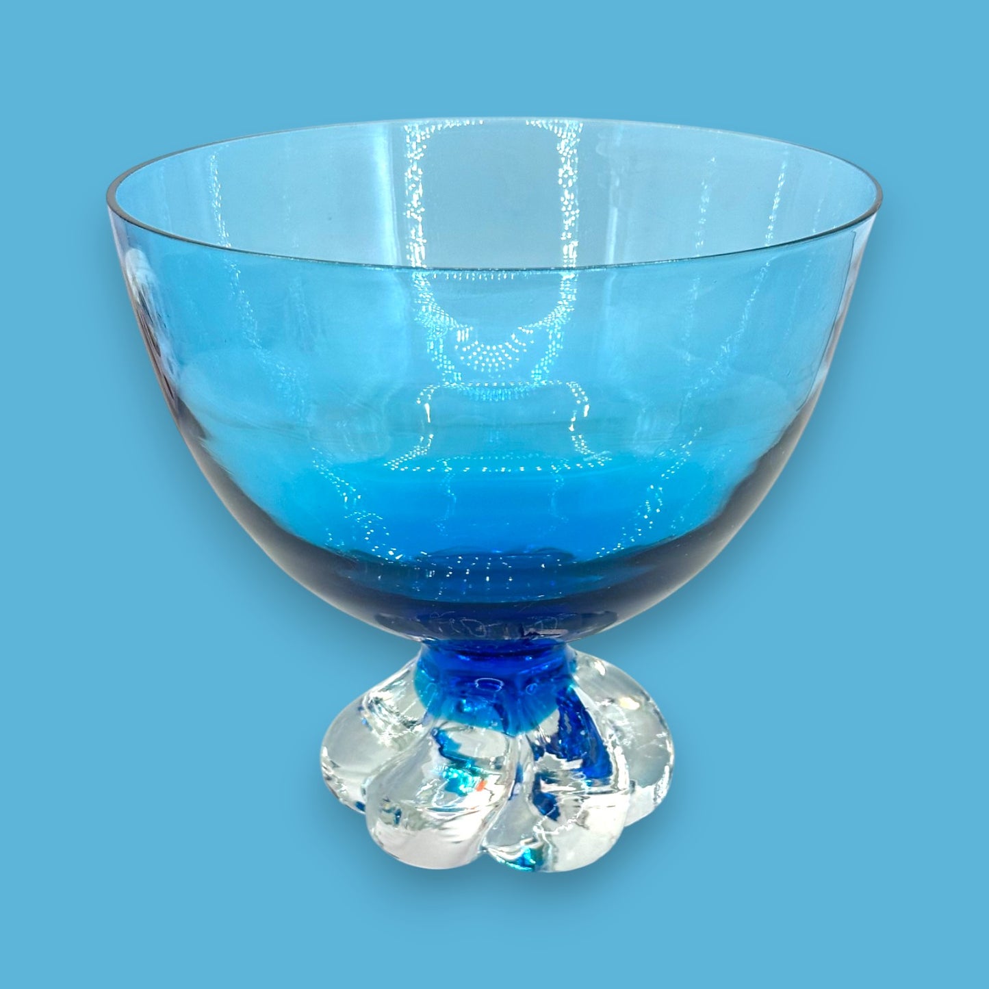 Cobalt Blue Art Glass Dessert Bowl - Aseda C20 - By Bo Borgstrom - 1960's MCM