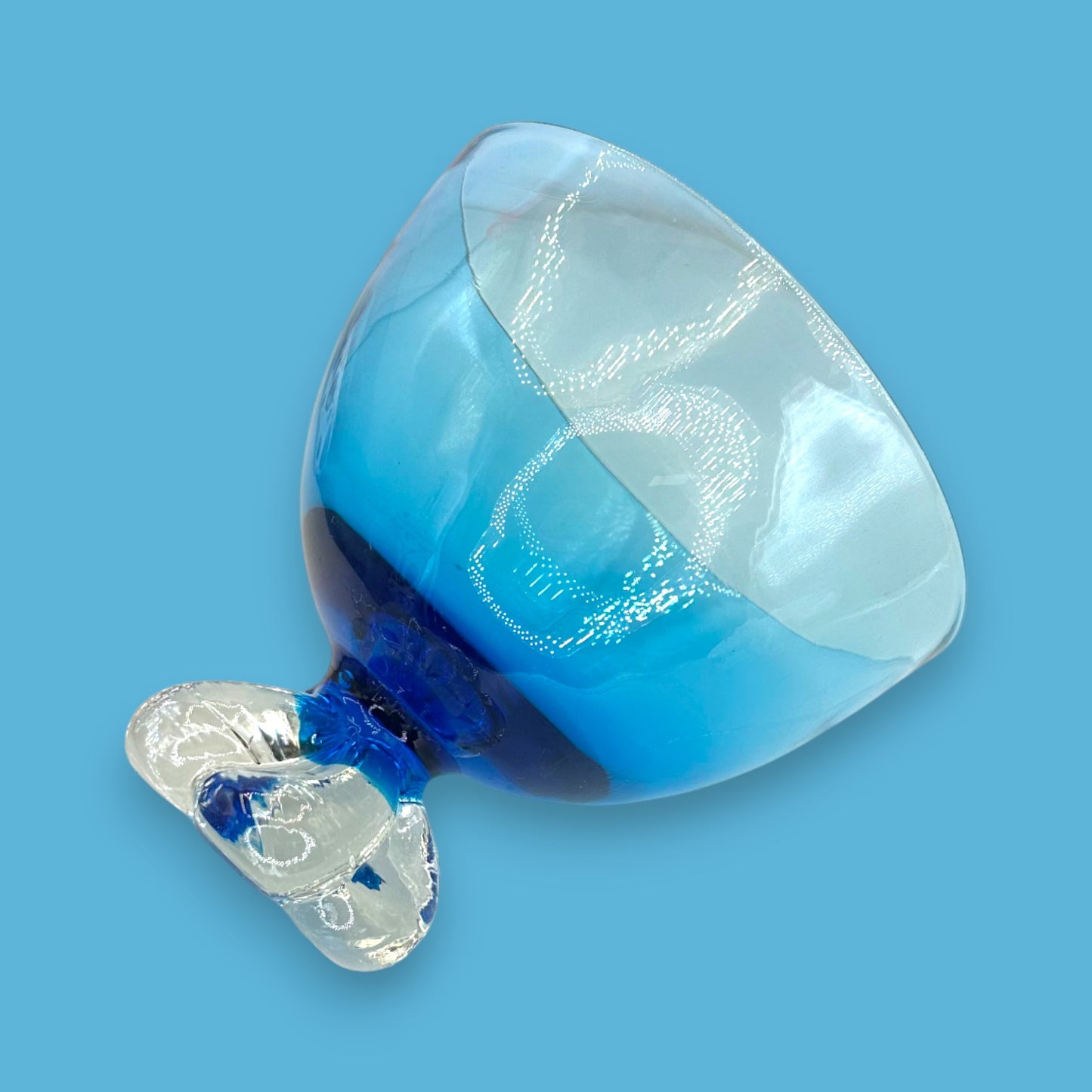 Cobalt Blue Art Glass Dessert Bowl - Aseda C20 - By Bo Borgstrom - 1960's MCM