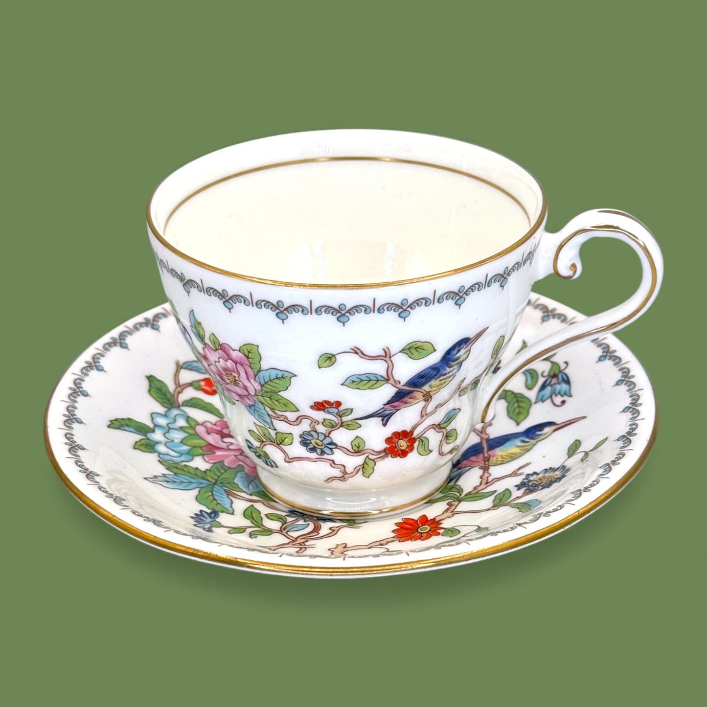 Aynsley Pembroke Teacup and Saucer, Vintage Bone China, England 🐦