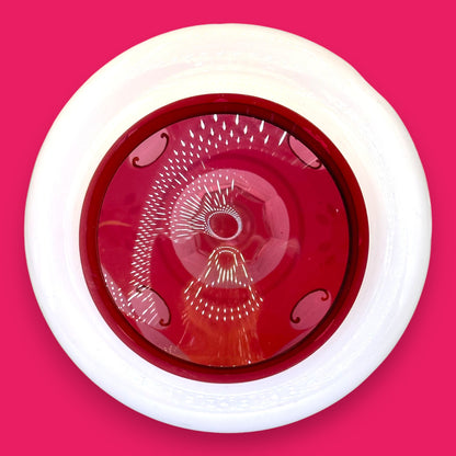 Vintage Moser Red Cut-to-Clear Bohemian Glass Urn