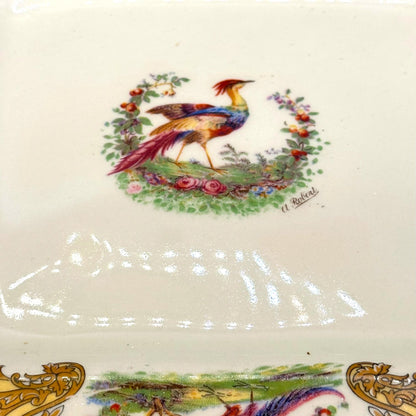 Vintage Myott Royal Crown Staffordshire Chelsea Bird Square Plate 8.5 Inch