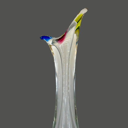 Chribska Mid Century Art Glass Vase 17 Inch Hand Blown Decor